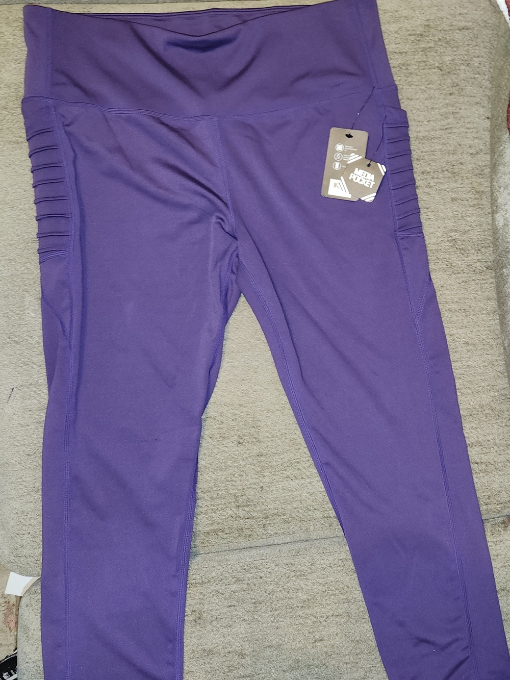 BSP Purple Workout Leggings With Pockets 3X
